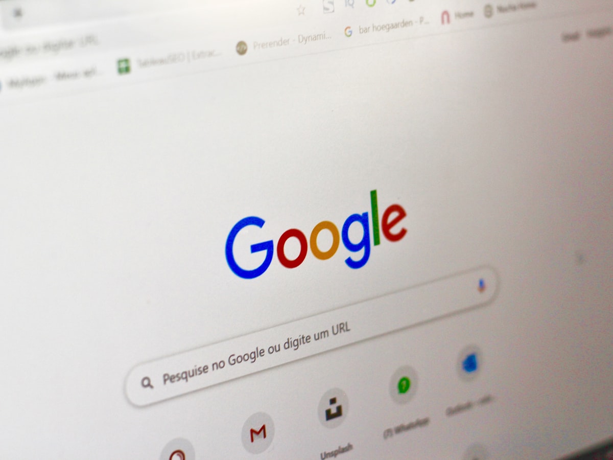Search engine results on a computer screen